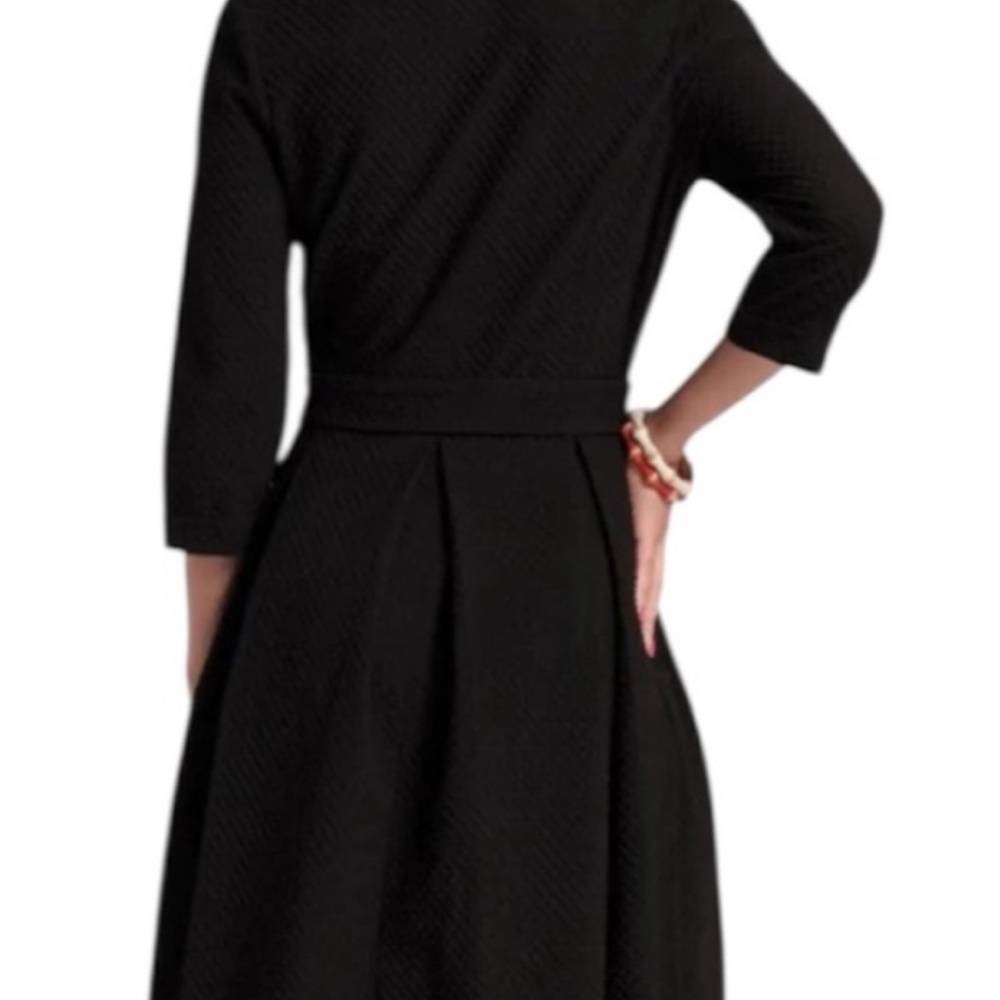 Frances Valentine Bellini Waffle Dress Black Midi Office XL - Picture 2 of 5